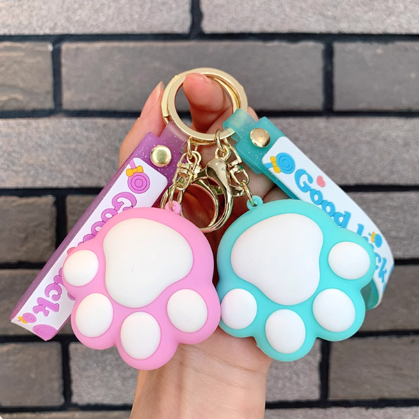 3 Led Keychain Flashlights Hot Cartoon Paw Feet LED Flashlight Carabiner Keychain Fireproof Cute ...