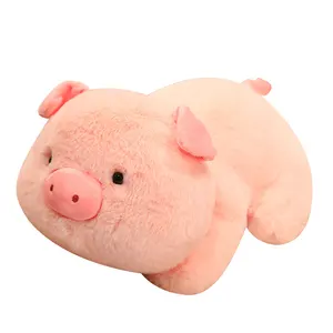 2024 Custom Cute Things Pink Pig Dolls Stuffed Animals Toys Plush Sleeping Pillows Soft Pig Promotional Gifts