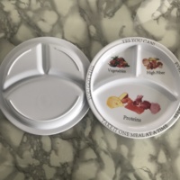 Restaurant Santé Mélamine Division Diète Plateau Trois Portions Diviseur 3 Compartiment Divisé Plats Assiette Enfants Fait Bambou