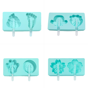 Offre Spéciale multi-style mignon crème glacée moule Silicone Popsicle moule pour pied Sakura sourire bricolage <span class=keywords><strong>maison</strong></span> moule avec couvercle - Product Image 5