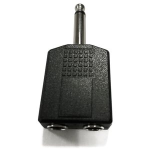 Connettore audio/video da 6,35 mm maschio a 2 x 6,35 mm femmina, nero - ideale per dividere segnali audio o collegare dispositivi - Product Image 1