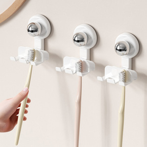 Suction Cup Toothbrush Holder Wall Mounted No Drill Bathroom Electric Toothbrush Drainer Rectangular Easy To Clean - Product Image 1