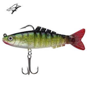 活乌鱼诱饵鲈鱼Barramundi Mulloway 8段软塑料诱饵关节钓鱼诱饵 - Product Image 3