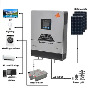 Hybrid solar inverter 5kw 5.5kw mppt solar charge controller Lcd Display Hybrid Solar Power 24V 48V wifi solar Inverters