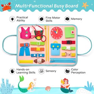 2026 New Toddler Travel Activities Educational <strong>Toys</strong> Montessori <strong>Toys</strong> <strong>for</strong> <strong>1</strong> 2 3 4 <strong>Year</strong> <strong>Old</strong> <strong>Girls</strong> Boys Gift Mermaid Busy Board - Product Image 4