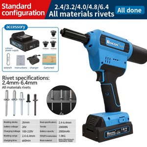 RL-520 Handheld Cordless Rivet <b>Tool</b> | 18V Lithium Battery Riveter | <b>Tools</b> Set Box Electrical for 2.4-6.4mm Metal Fastening RL-52 - Product Image 6