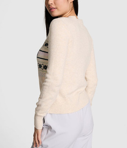 เสื้อสเวตเตอร์คอกลมแขนยาวแบบสวมหัวสำหรับผู้หญิงเสื้อสเวตเตอร์ถักใส่สบายสำหรับนักเรียนนักศึกษาในฤดูหนาวโลโก้ที่กำหนดเอง - Product Image 3