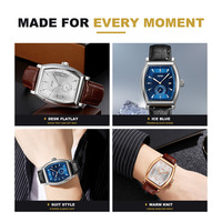 Jam Tangan SKMEI 9306 Quartz Tali Kulit Casing Tonneau Arloji Pria Bisnis Formal Tanggal Detik Kecil Tahan Air 30M