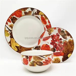 Wholesale Luxury 18PCS Porcelain Dinner Set flower decal Dinnerware Sets Ceramic Tableware set