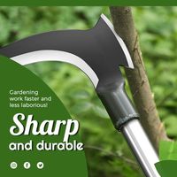 Haute manganèse acier Double faux jardinage désherbage arbres de poche jardin agriculture hacher multifonctionnel faux faucille