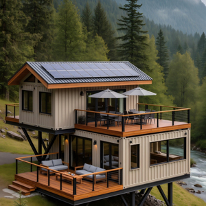 Système solaire photovoltaïque polyvalent PVS - Compatible avec les batteries lithium-ion - Maisons modulaires en conteneurs - Hors réseau/sur réseau en option - Product Image 1