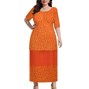 2024 Sommer Bestseller Elegantes Freizeitkleid Puletasi-Set Polynesisches Samoanisches Traditionelles Design Bambus-Hanf Puletasi-Kleid - Product Image 3