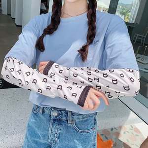 I-0107 Summer Floral Loose Ice Silk Cuff UV <b>Protection</b> Ice Sleeve Sun <b>Protection</b> <b>Arm</b> <b>Protection</b> <b>Hand</b> Sleeve Long Gloves - Product Image 6