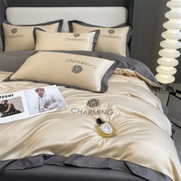 Housse de couette en soie à texture avancée, ensembles de draps, literie pour la maison, chambre à coucher douce, vente en gros