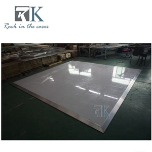 Plancher de danse portable pour fêtes, mariages et événements avec plateforme blanche et bordure en aluminium - Product Image 3