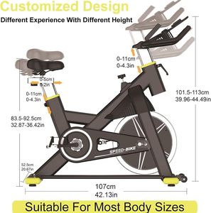 Vélo de spinning magnétique commercial pour salle de sport, vélo d'exercice pour le fitness, vélo de spinning 806 - Product Image 6