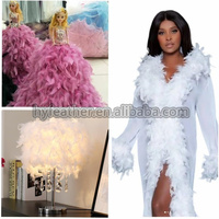 Frange en plumes de dinde blanches Chandelle pour couture, idéale pour les loisirs créatifs, vêtements, robes, costumes, fêtes et décorations de mariage