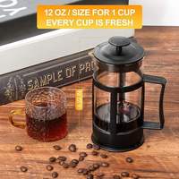 Cafetière à piston 1L en verre résistant à la chaleur pour café et thé