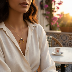 Ciondolo con Design in <span class=keywords><strong>corno</strong></span> <span class=keywords><strong>d</strong></span>'argento all'ingrosso 925 gioielli turchi delicati e alla moda per donna - Product Image 3