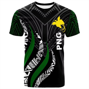 Sublimation Papouasie-Nouvelle-Guinée T-Shirt personnalisé à manches courtes PNG Tribal <span class=keywords><strong>Mélanésie</strong></span> Sport Style Surdimensionné Col Rond T-shirts - Product Image 2