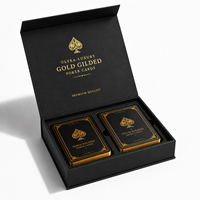 Jeu de cartes de luxe plaqué or personnalisé, coffret cadeau premium pour mariage, jeu de cartes en plastique imperméable, cartes de poker anime japonais