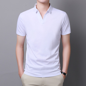 Custom Stylish Mercerized Cotton Slim Fit Polo <strong>Shirts</strong> No Buttons - Product Image 1