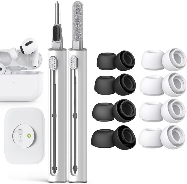 4 Pairs Replacement Silicone Ear Tips for Pro Waterproof Breathable Noise Reduction Holes Includes Cleaning Pen Package