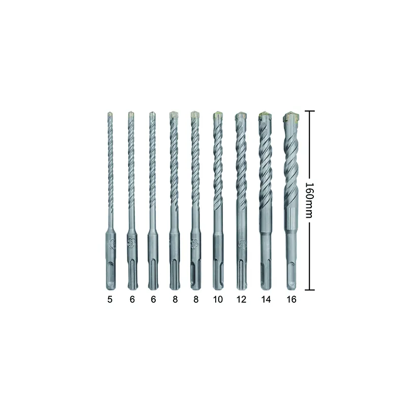 Brocas de martelo sds plus, 9 peças, ponta cruzada, flauta s4, conjunto de brocas em caixa de plástico