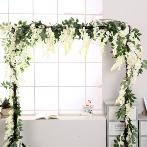 Artificial Wisteria Vines Pink Silk 100cm-200cm Home Decor <b>Wedding</b> <b>Arch</b> - Product Image 3