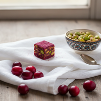 Top Keuze Turkse Delicatesse met Cranberry en Pistache – Premium Lokum, Zachte Textuur, Gourmet Snoep, Bulkverpakking