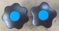 Bouton étoile de serrage en plastique noir avec trou traversant, filetage OD40*M8 ou 1/4-20