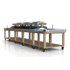 Exhibidor de Verduras de Doble Cara de Acero Inoxidable de Alta Capacidad con Autobalanceo y Tamaño Personalizado - Product Image 5