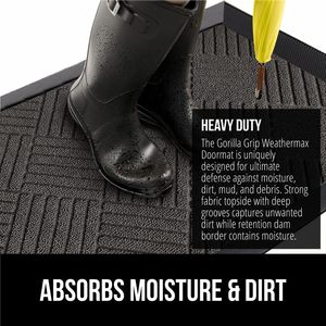 Tapis de porte tricoté 100 % imperméable toutes saisons WeatherMAX, conçu aux États-Unis, en caoutchouc naturel, résistant aux taches et à la décoloration, profil bas - Product Image 4