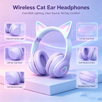 Casque audio supra-auriculaire ergonomique en métal OEM ODM avec réduction de bruit (ENC) et faible latence pour téléphone portable, voyage, bureau, divertissement à domicile