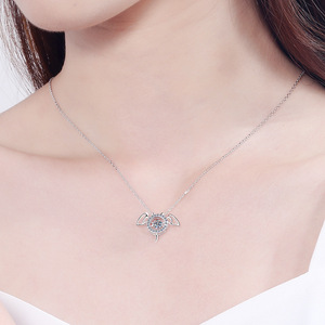 Moissanite Necklace <b>Women</b> S925 <b>Sterling</b> <b>Silver</b> Collarbone <b>Chain</b> Smiley Necklace Fashion Simple actory WholesaleF - Product Image 3