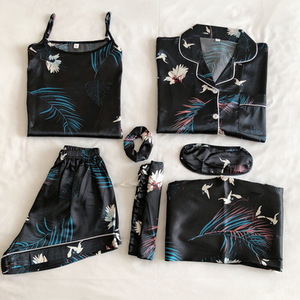 豪华睡衣女丝缎睡袍女款睡衣7件套 - Product Image 4