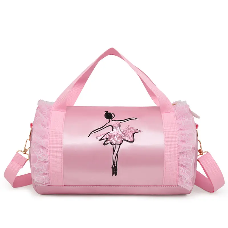 Розовый новый дизайн, милая балетная танцевальная сумка для тренажерного зала, платье-пачка для девочек с ожерельем для девочек