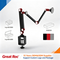 360 °   Support de téléphone rotatif à bras long, support de tablette à pince spirale pour bureau, chevet, diffusion en direct