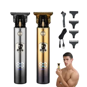 Recortadora de pelo inalámbrica T9, juego completo con pantalla de alimentación de potencia, recortadora de pelo de peluquero profesional recargable OEM para hombres