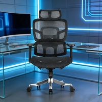 Chaise de bureau de direction de luxe avec design pivotant, mobilier de bureau ergonomique moderne en maille et acier