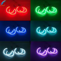 Nouveaux feux de jour à LED RGB 12V 131 mm*4 en forme de demi-cercle, yeux d'ange lumineux pour BMW E36 E38 E39 E46, accessoires de phares de voiture, rénovation