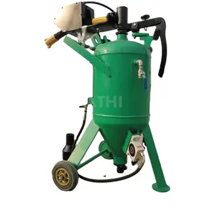 Portable water wet Sand Blasting Machine/Sand Blaster Pot with mobile wheel