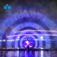 Pertunjukan Air Multimedia Layar Air Film Air Mancur dengan Desain Gratis DMX512 Solusi Teknik Tahan Lama untuk Proyek Taman Hiburan