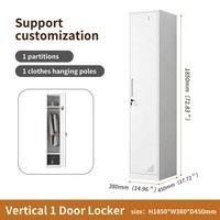 Casier vertical en métal blanc autoportant verrouillable avec serrure pour chambre et appartement
