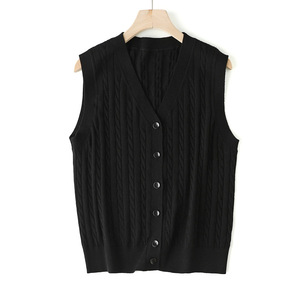 AW Custom <strong>Sleeveless</strong> <strong>Sweater</strong> Vest High Quality Soft Luxury Cardigan V-neck Knit <strong>Sweater</strong> - Product Image 4