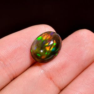 YASHEE Opale d'Éthiopie noire naturelle 2,5 carats, forme ovale, perles pour la fabrication de bijoux, enroulement de fil, plusieurs couleurs - Product Image 2