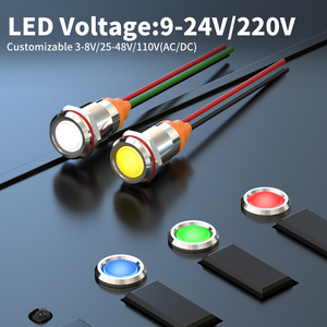 LANBOO LB10Z 10MM IP40 Luci Indicatrici LED a Sfera Impermeabili in Metallo per Segnalazione Stato Macchina Rosso/Giallo/Verde/Blu - Product Image 2