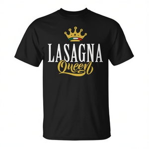 T-shirt promotionnel Lasagna Queen : Vêtements de cuisine italienne, pâtes et lasagnes de qualité supérieure - Product Image 2