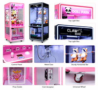 Machine à griffes commerciale, jeu d'arcade à monnayeur, attrape-peluches moderne à LED, équipement de distribution de prix, version anglaise, garantie 1 an, pour 6 ans et plus