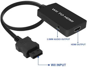 Wii To HDMI Converter With HDMI Cable Wii To HDMI Adapter 1080p 720p Output Video And Audio With 3.5mm Jack Audio Support All W